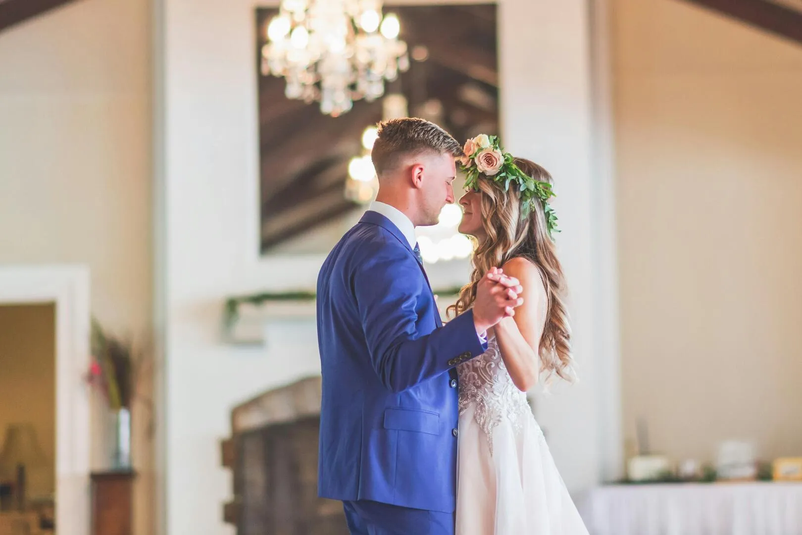 Bride and groom first dance at a Staffordshire wedding reception